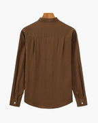 Men’s Mandarin Collar Shirt – Relaxed Fit Textured Cotton Shirt