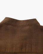 Men’s Mandarin Collar Shirt – Relaxed Fit Textured Cotton Shirt