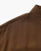 Men’s Mandarin Collar Shirt – Relaxed Fit Textured Cotton Shirt